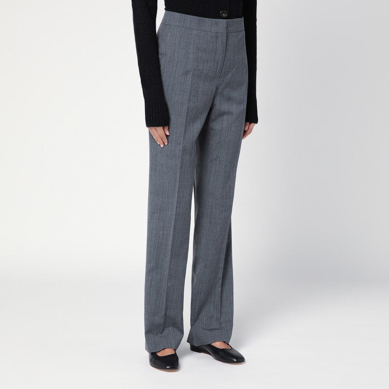 Jil Sander Grey Wool Trousers Women - 3