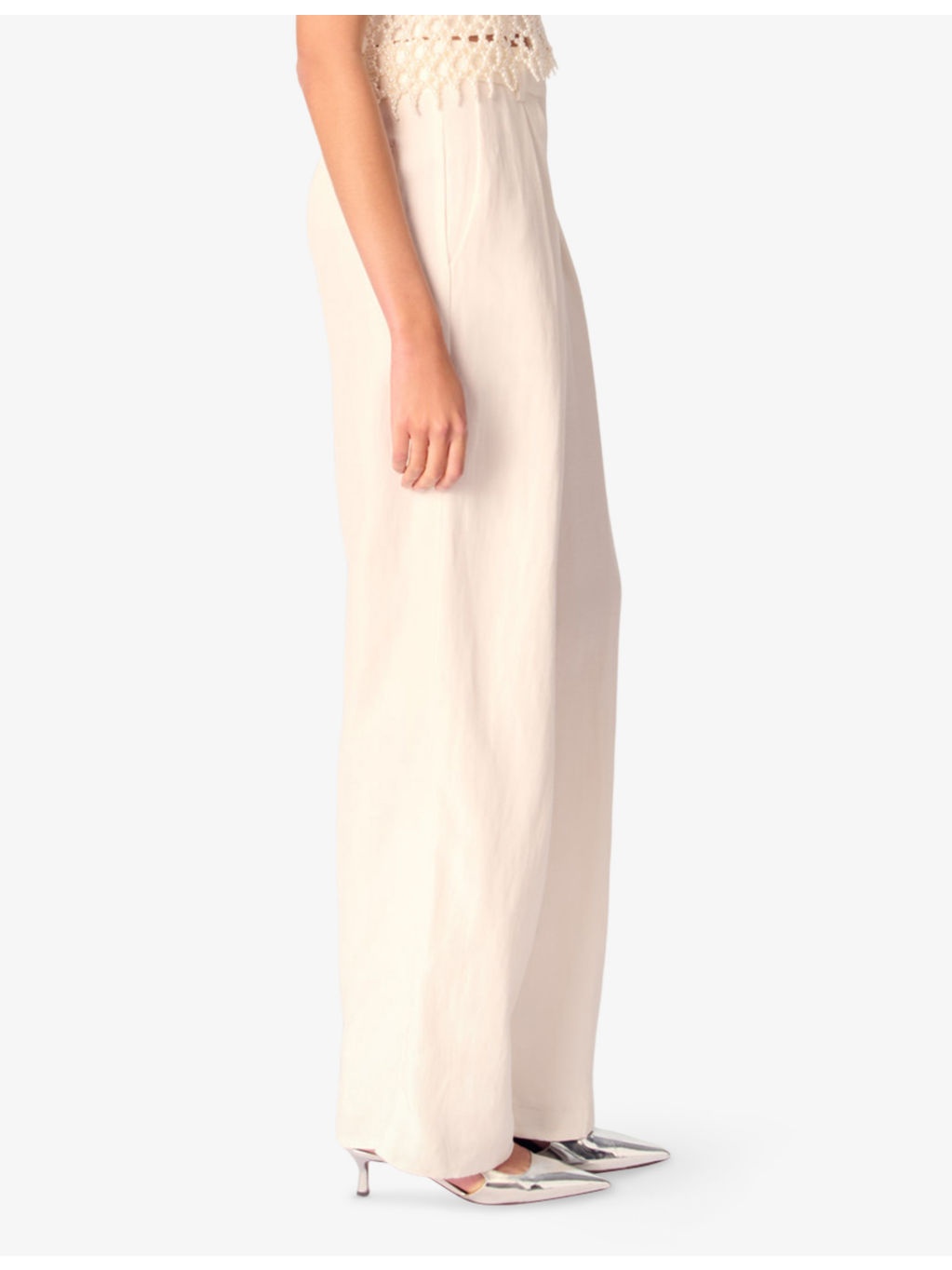Wide-Leg High-Rise Woven Trousers - 3