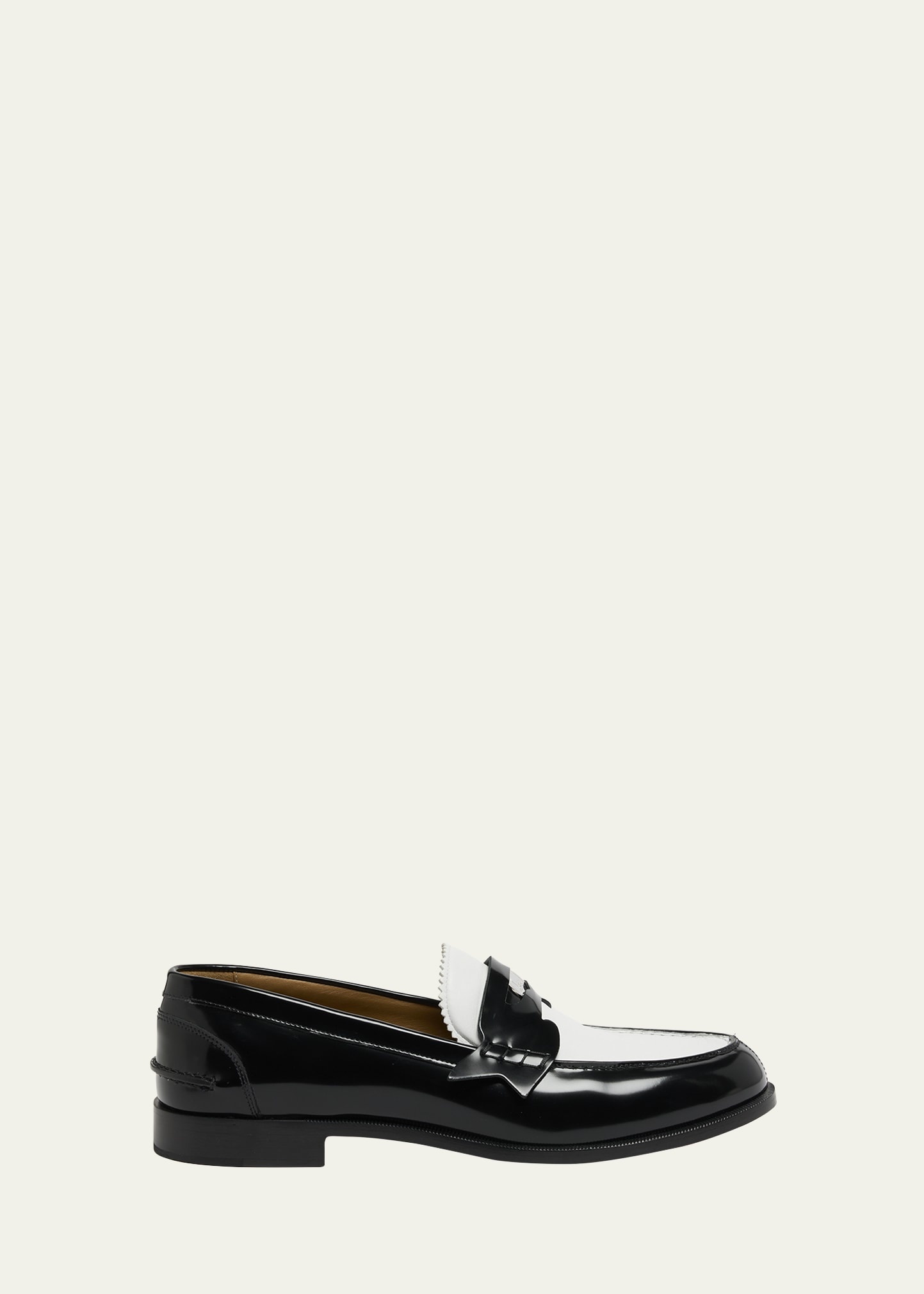 Men's Bicolor Abrasivato Leather Penny Loafers - 1