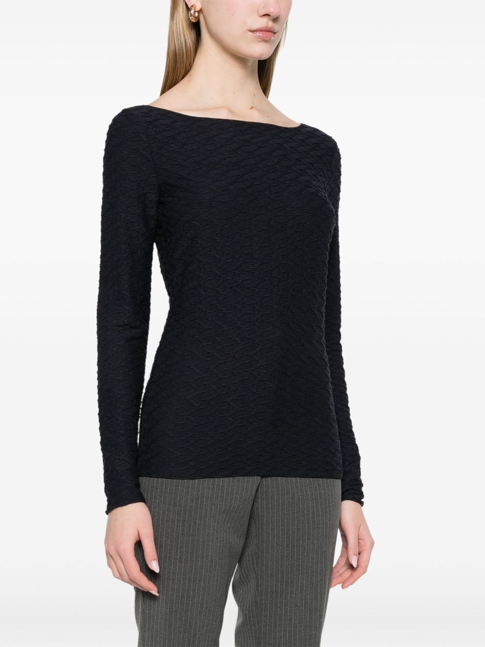 Jacquard boat-neck top - 3