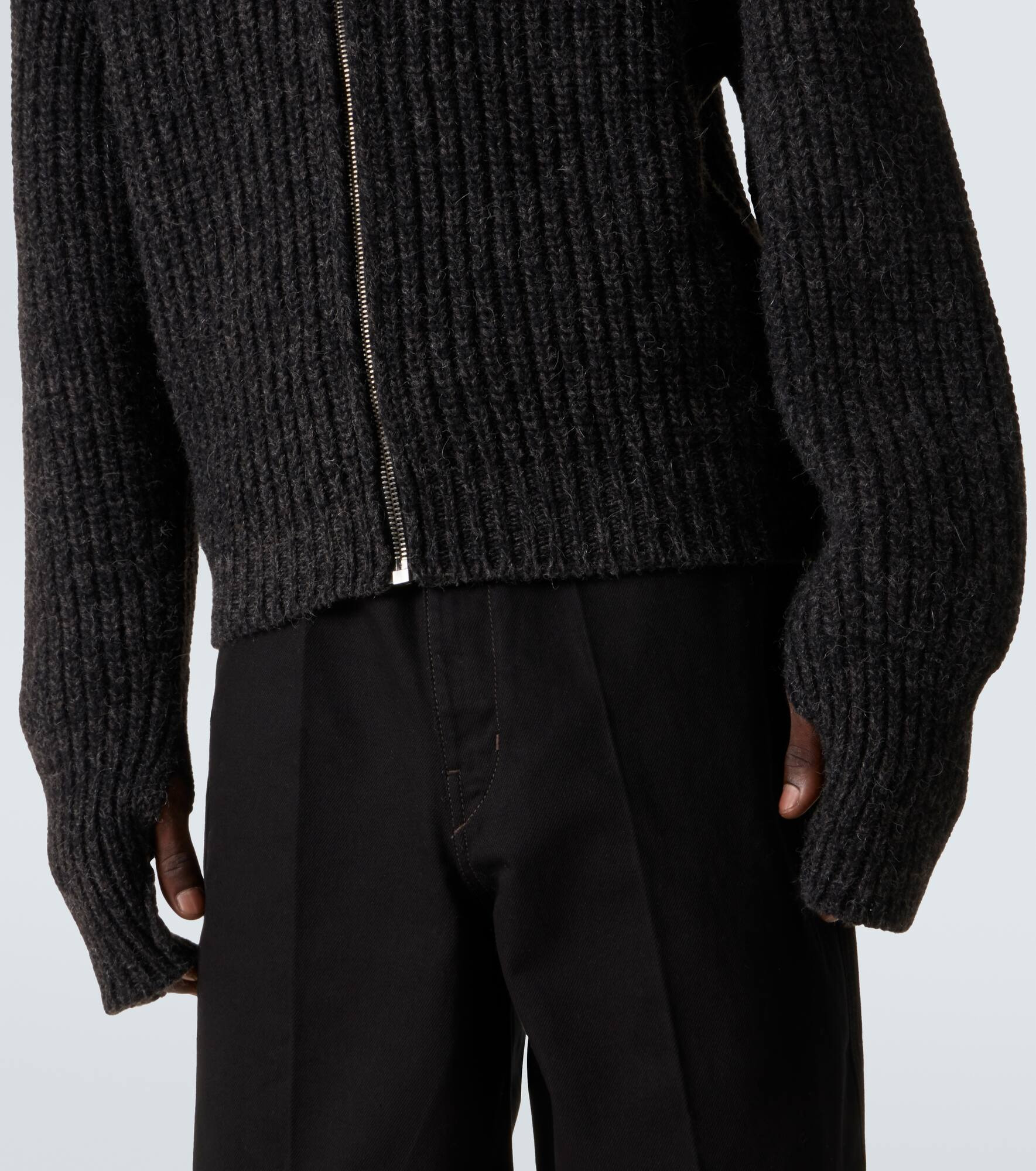 Alpaca and yak wool zip-up cardigan - 7