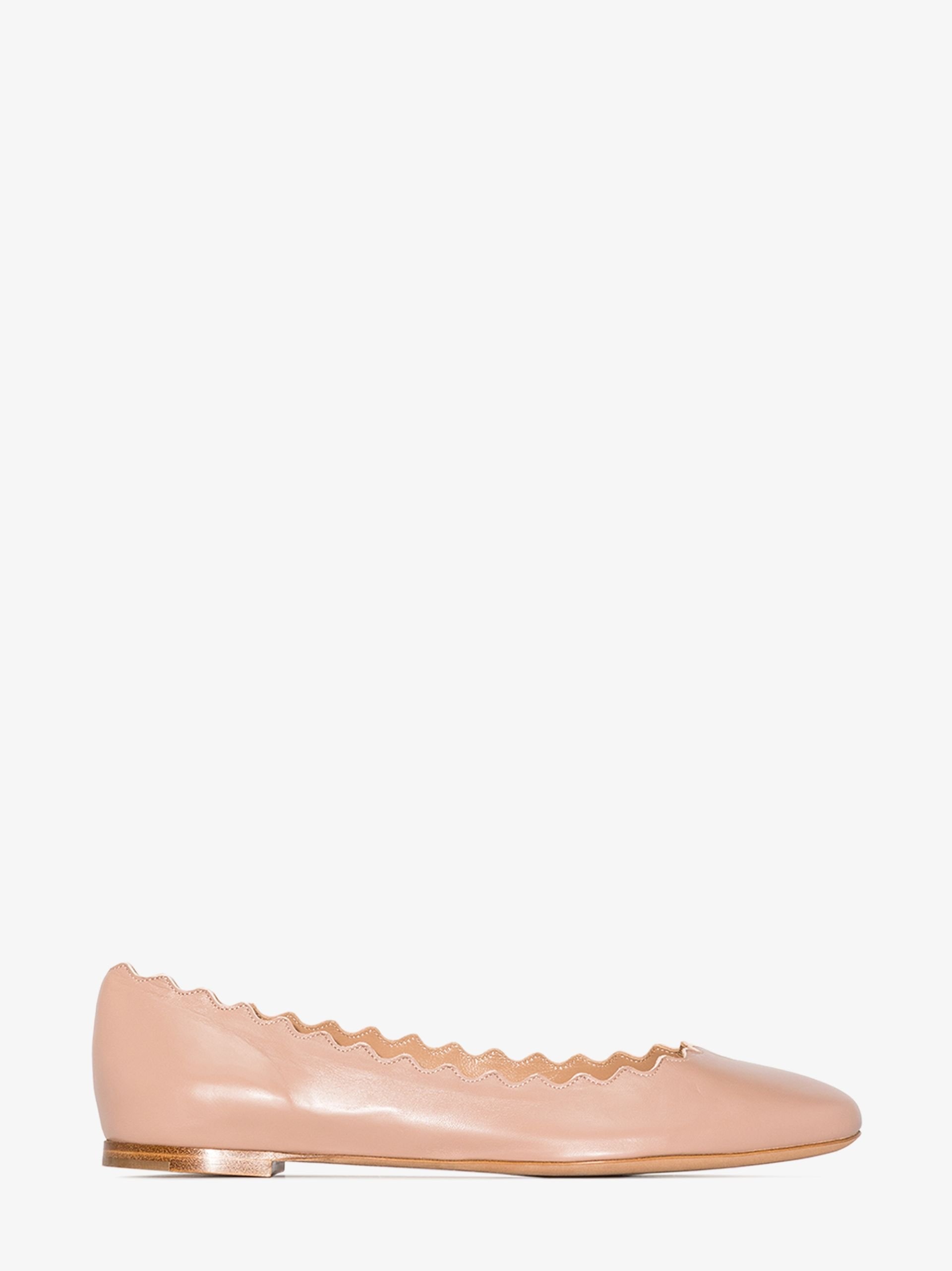 Pink Lauren scalloped leather pumps - 2
