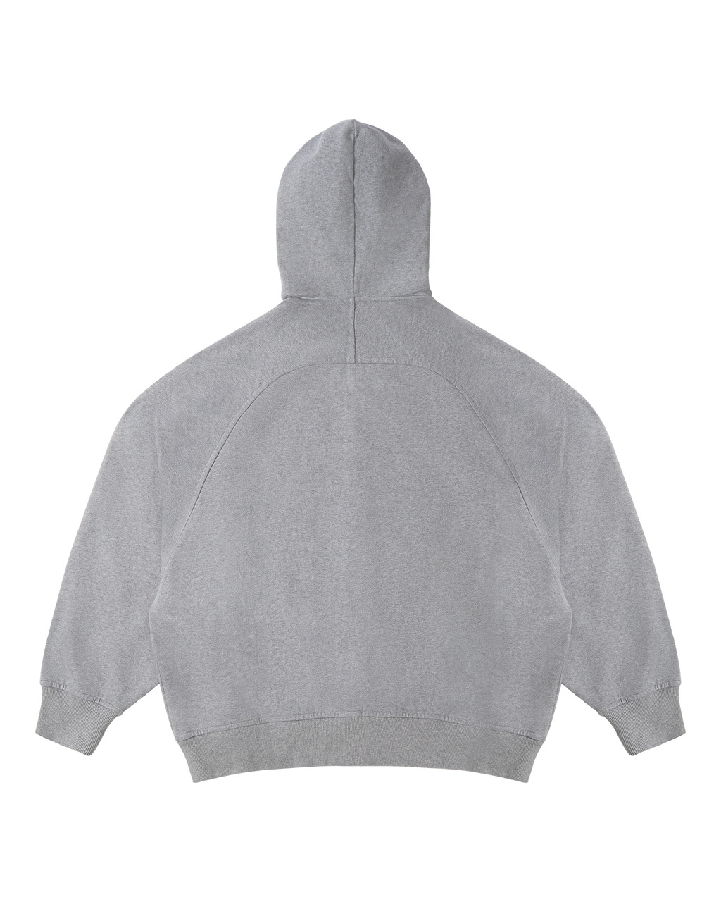 GREY OVERSIZED ZIP-UP HOODIE - 2