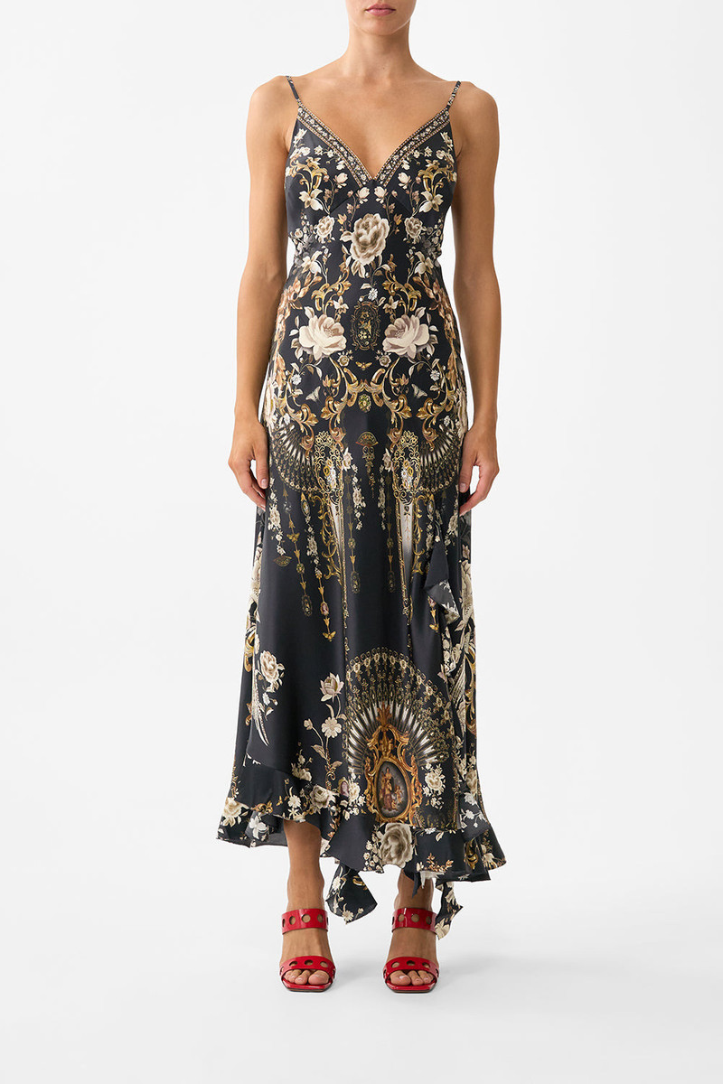 CAMILLA BIAS SLIP DRESS WITH FRILL HEM outlook