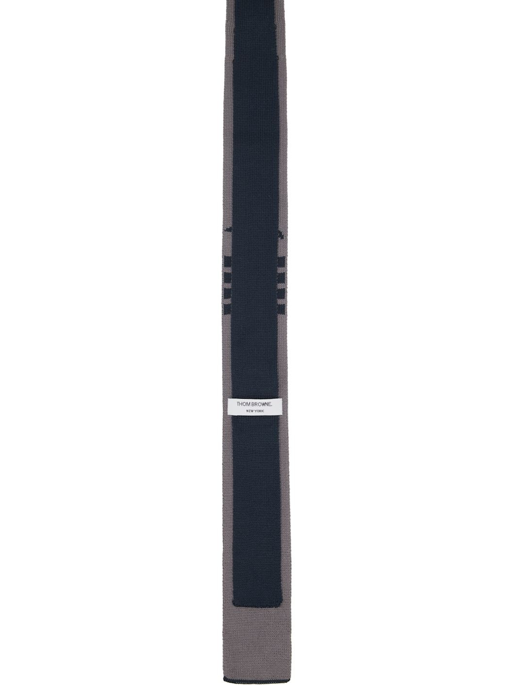 Navy & Gray Geese Icon Jacquard Knit Tie - 2