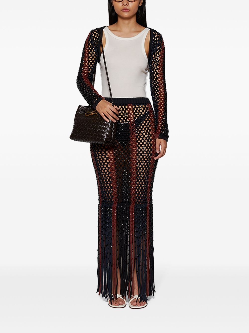 Gala crystal-embellished mesh shrug - 2