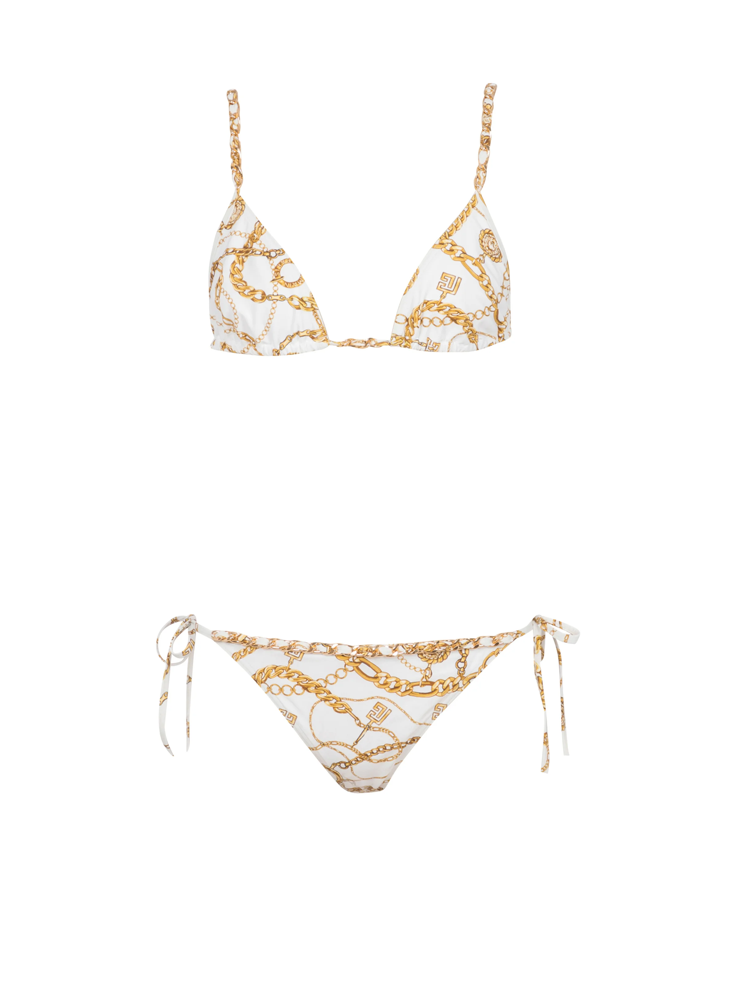 Chaînes pattern printed two-piece swimsuit - 1