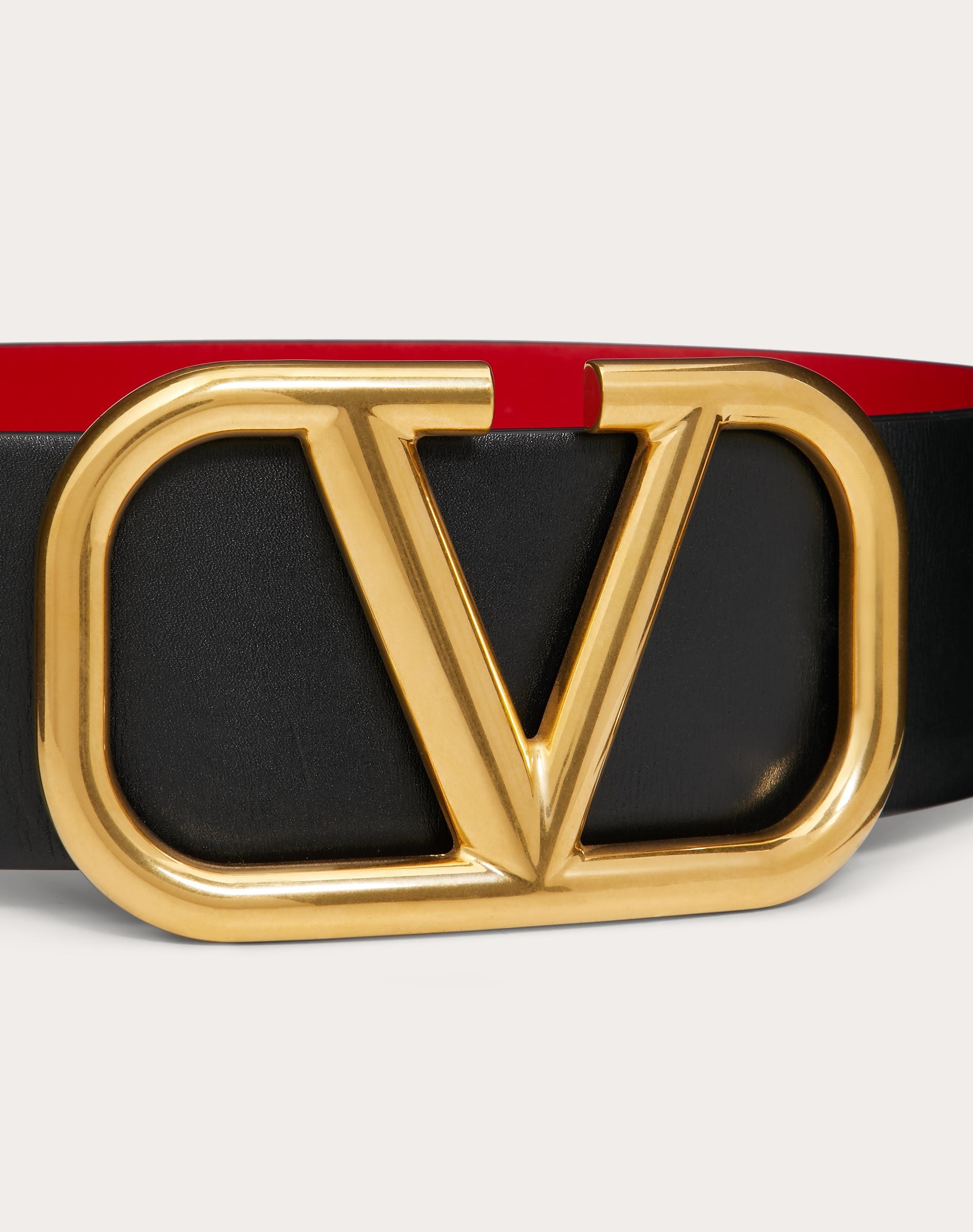 REVERSIBLE VLOGO SIGNATURE BELT IN GLOSSY CALFSKIN 70 MM