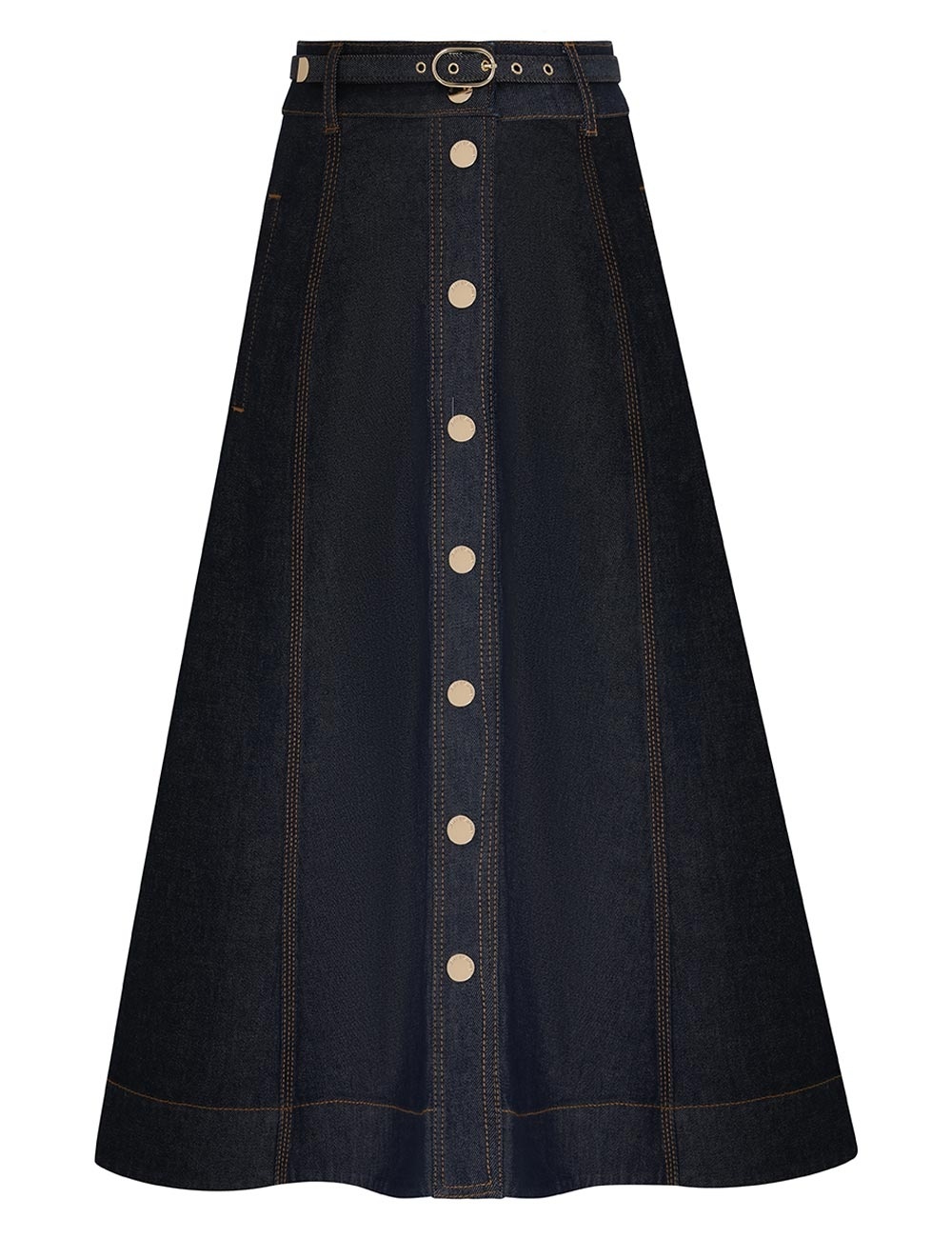A LINE DENIM SKIRT - 1