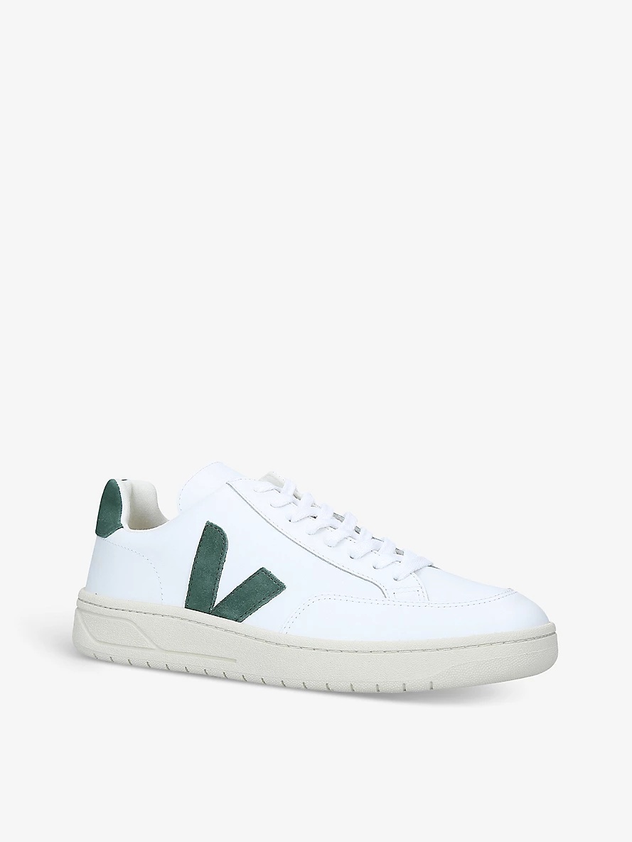 Men's V12 brand-embroidered leather mid-top trainers - 3