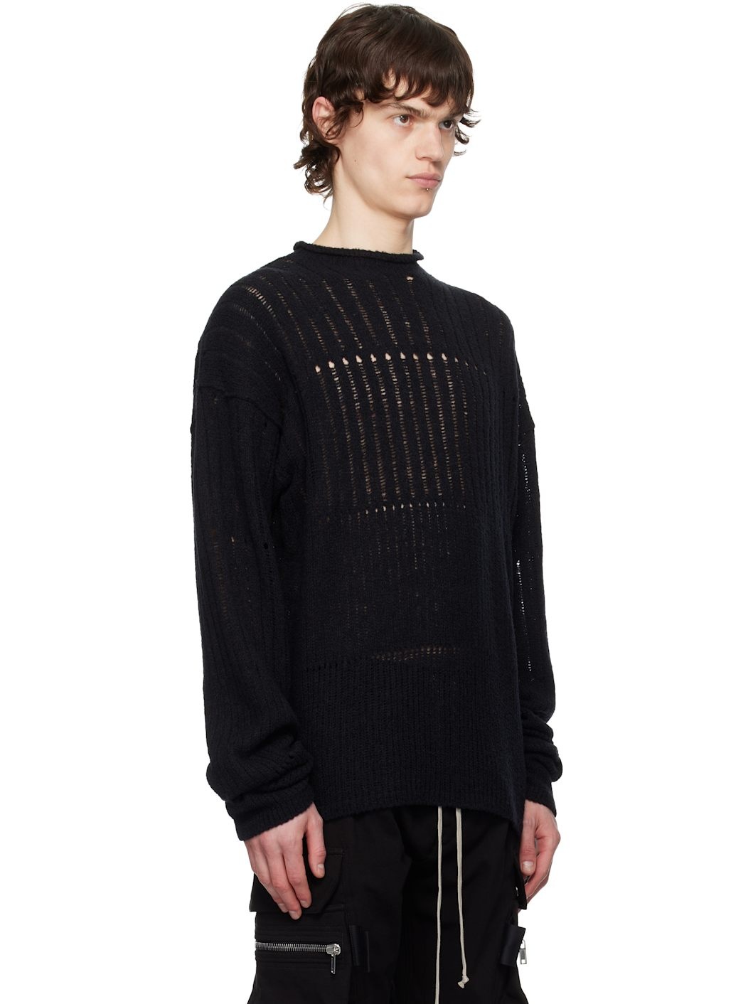 Black Hollywood Oversized Pull Sweater - 2