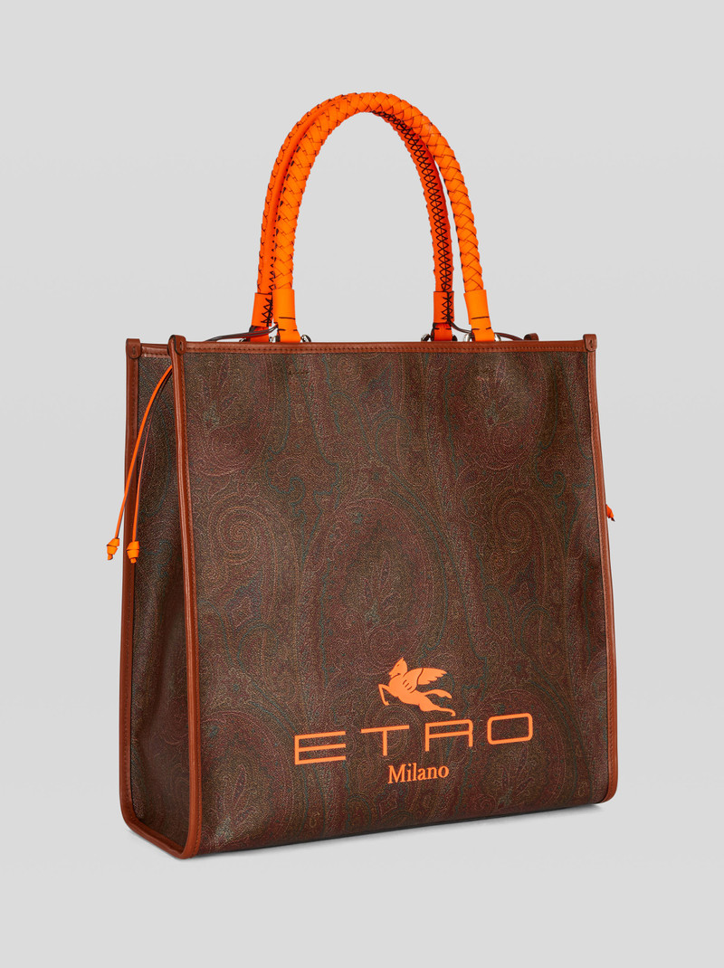 PAISLEY SHOPPING BAG WITH FLUO LOGO 5