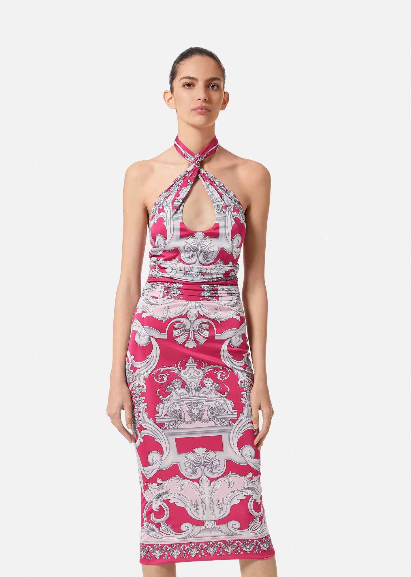 Silver Baroque Halter Dress - 3