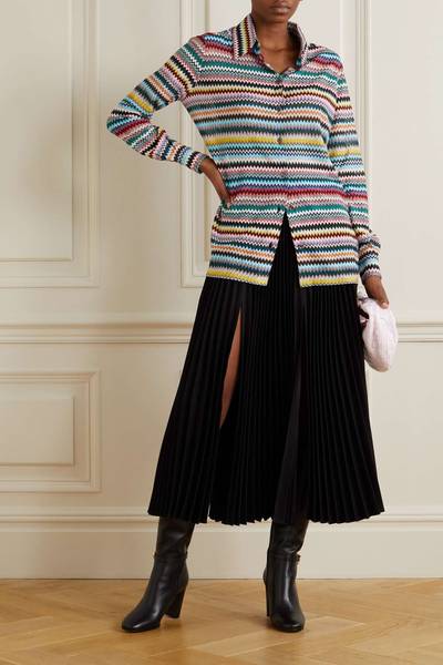 Missoni Metallic striped crochet-knit shirt outlook