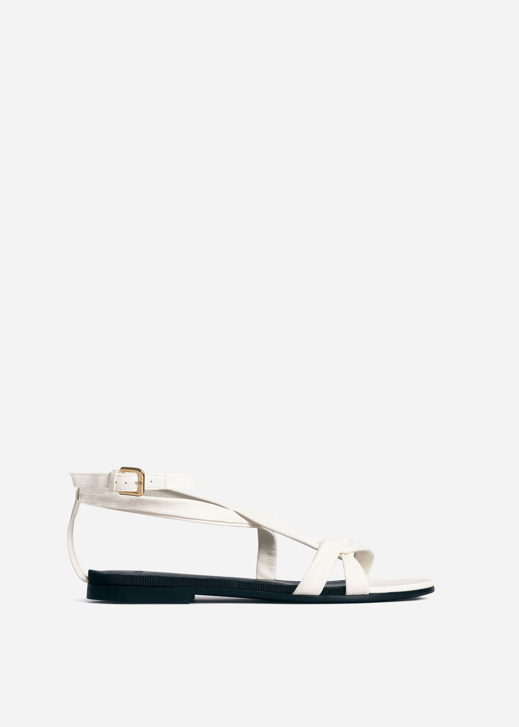 Asymmetric Sandal in Ivory - 1