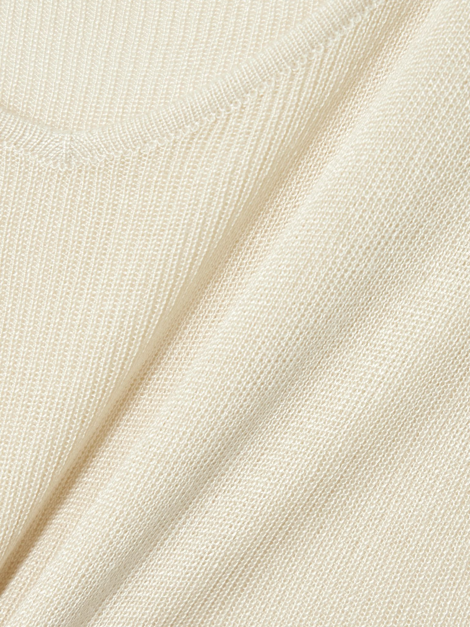 Ribbed-knit T-shirt Beige - 4