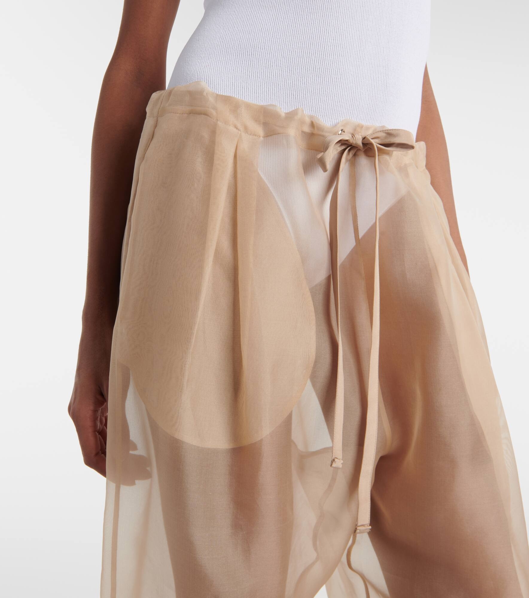 Trenton silk-blend organza wide-leg pants - 4