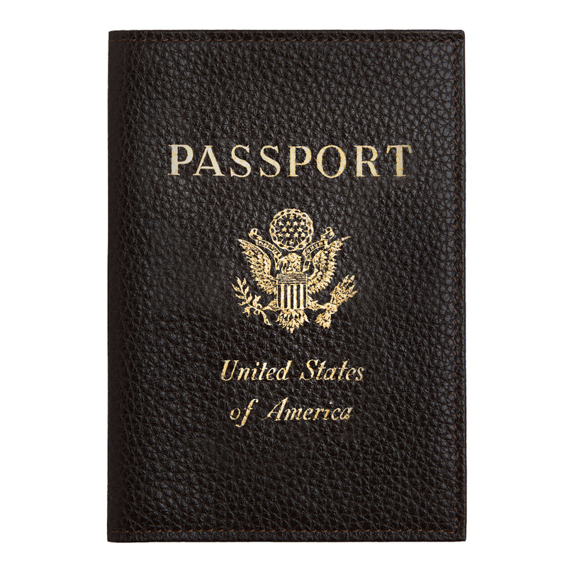 Le Foulonné Passport cover Mocha - Leather 1