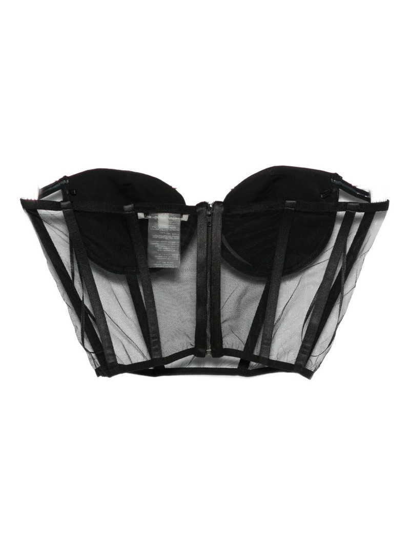 NENSI DOJAKA mesh-panel corset top outlook