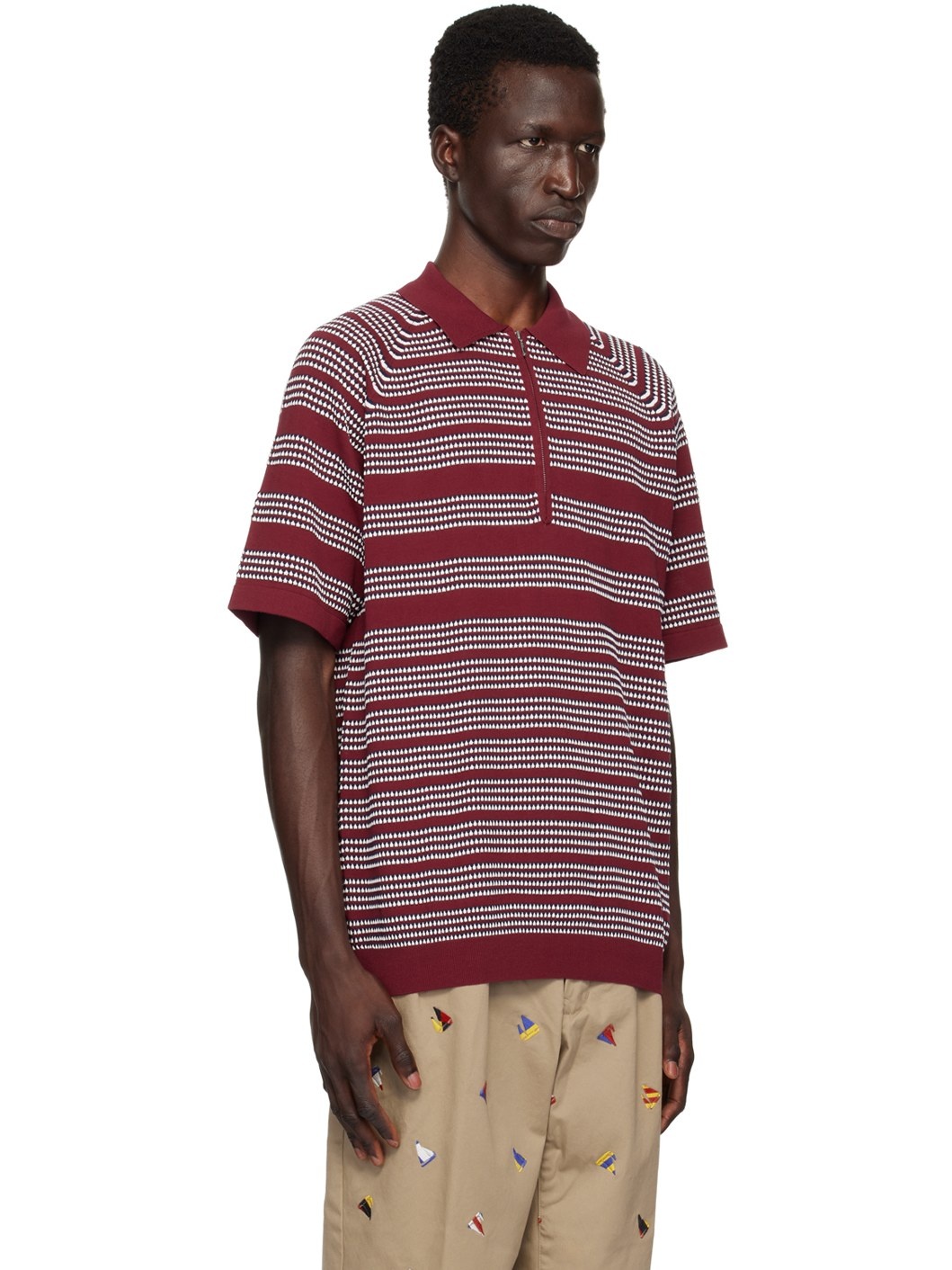 Red Jacquard Polo - 2