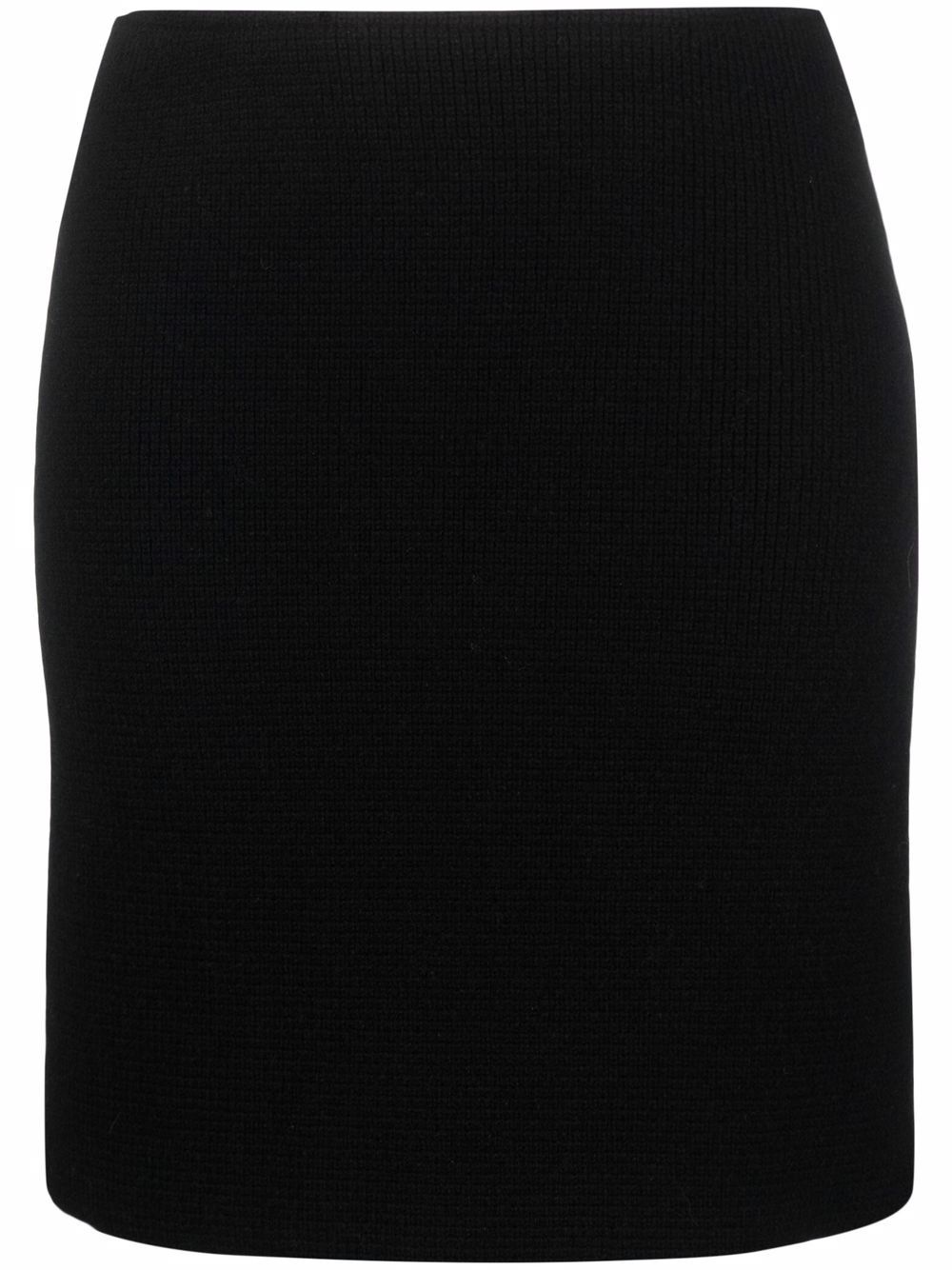 pleat-detail knitted mini skirt - 1