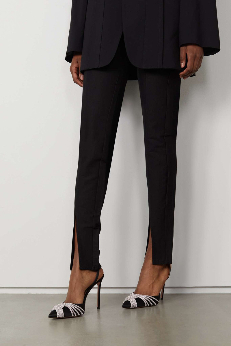 AQUAZZURA Gatsby 105 crystal-embellished satin slingback pumps outlook