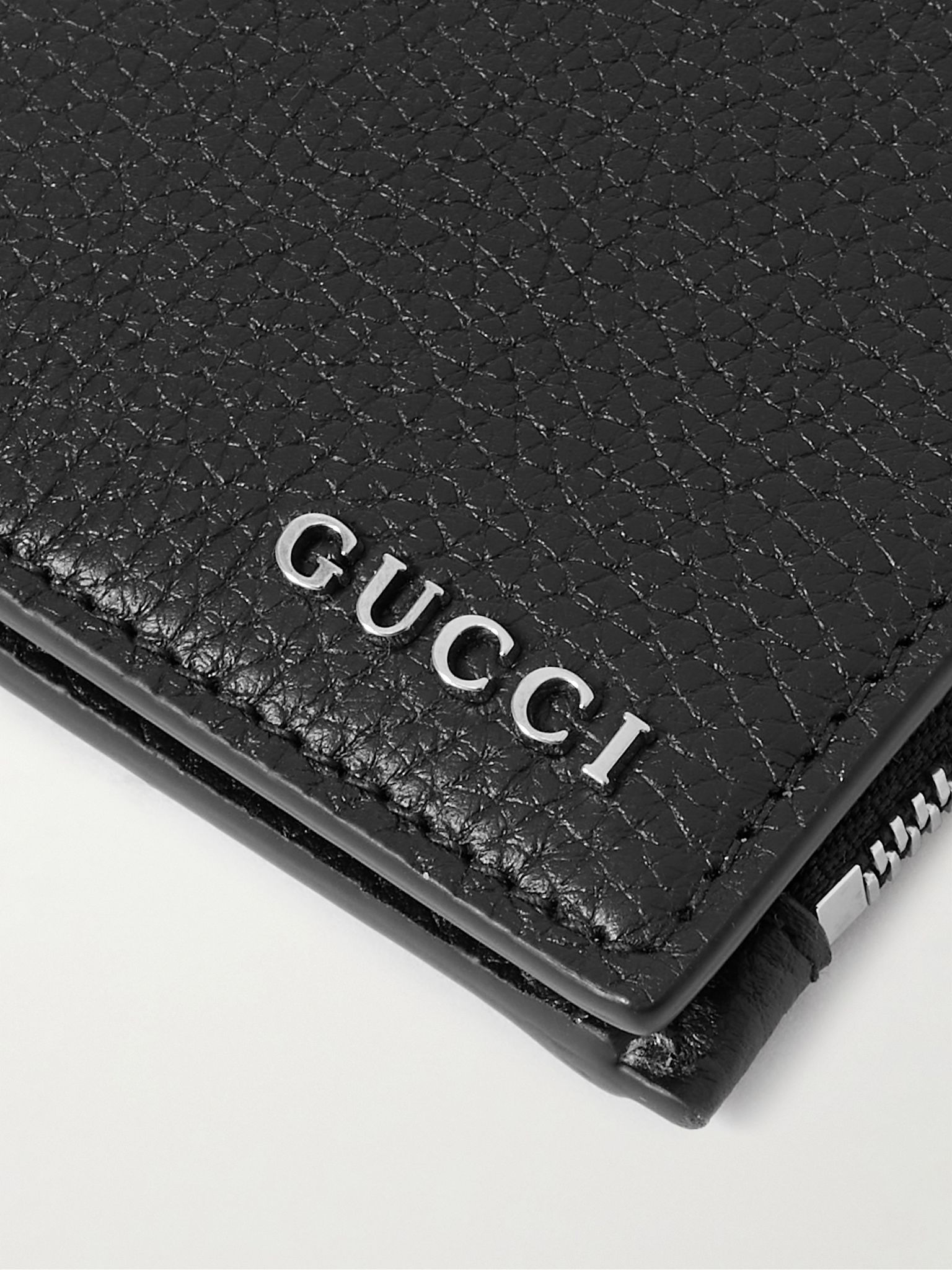 Logo-Embellished Full-Grain Leather Bifold Wallet Black - 3