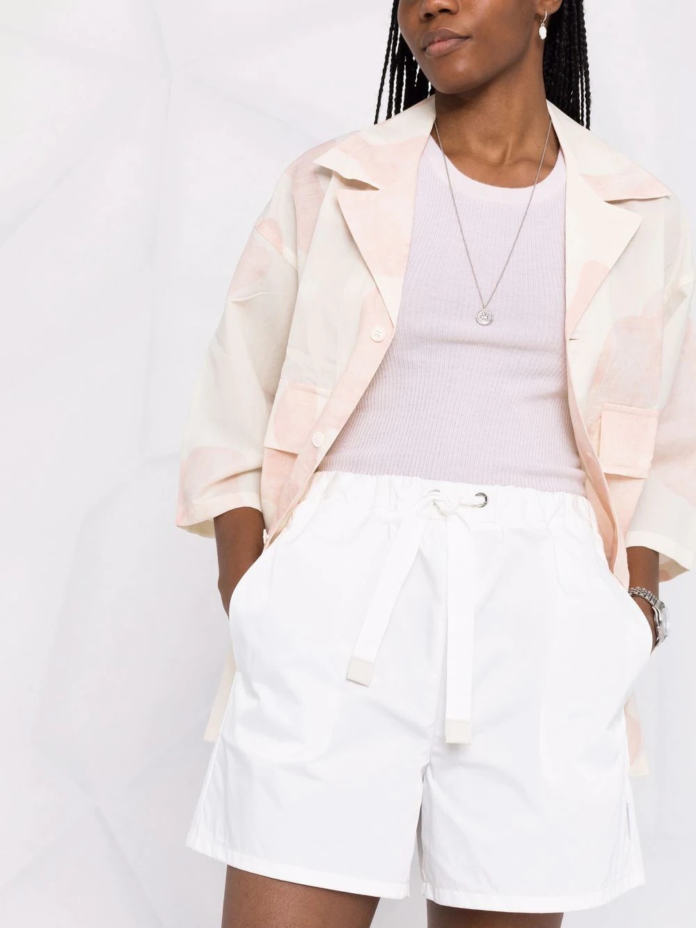 high-waist drawstring shorts - 5