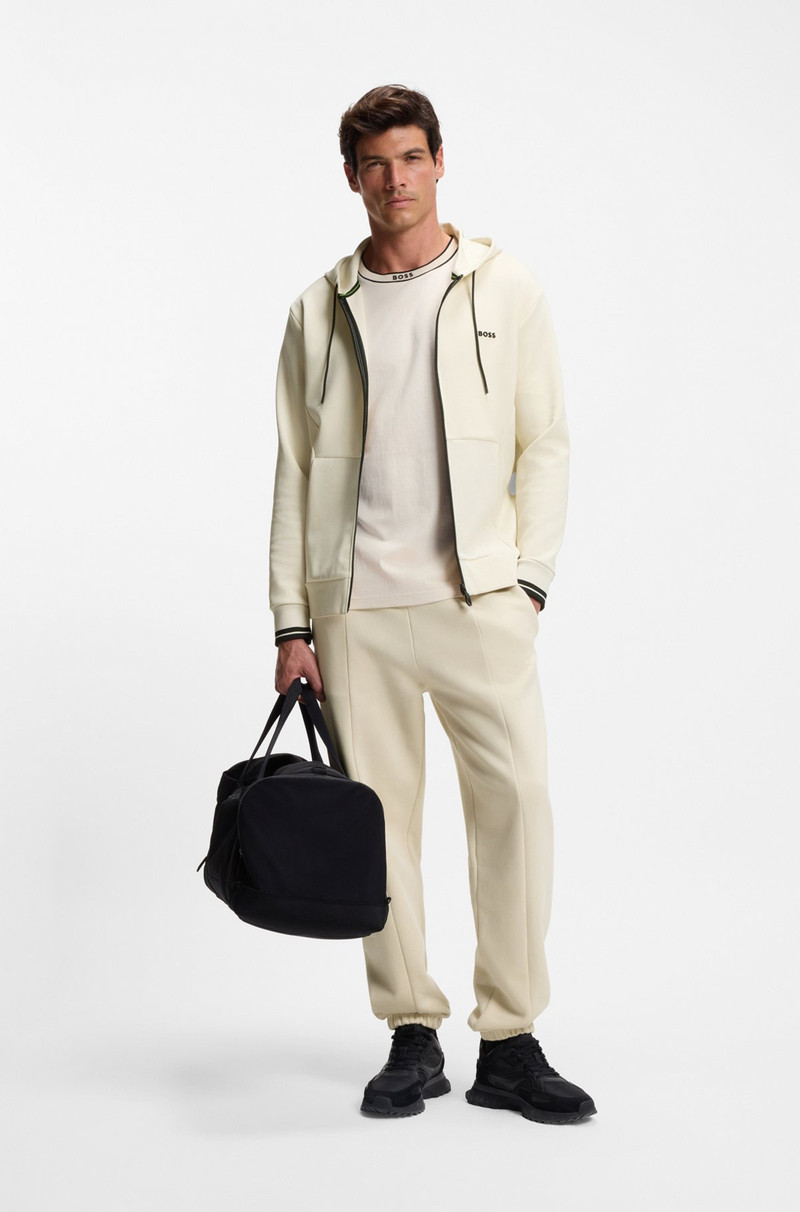 BOSS COTTON ZIP-UP HOODIE WITH STRIPE DETAILS outlook