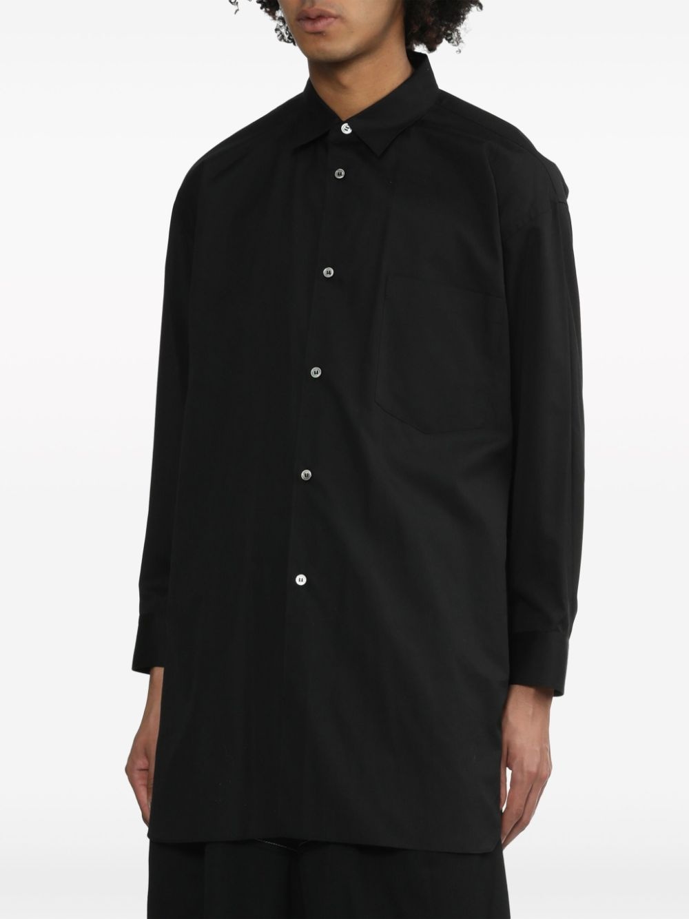 high-low hem cotton shirt - 2
