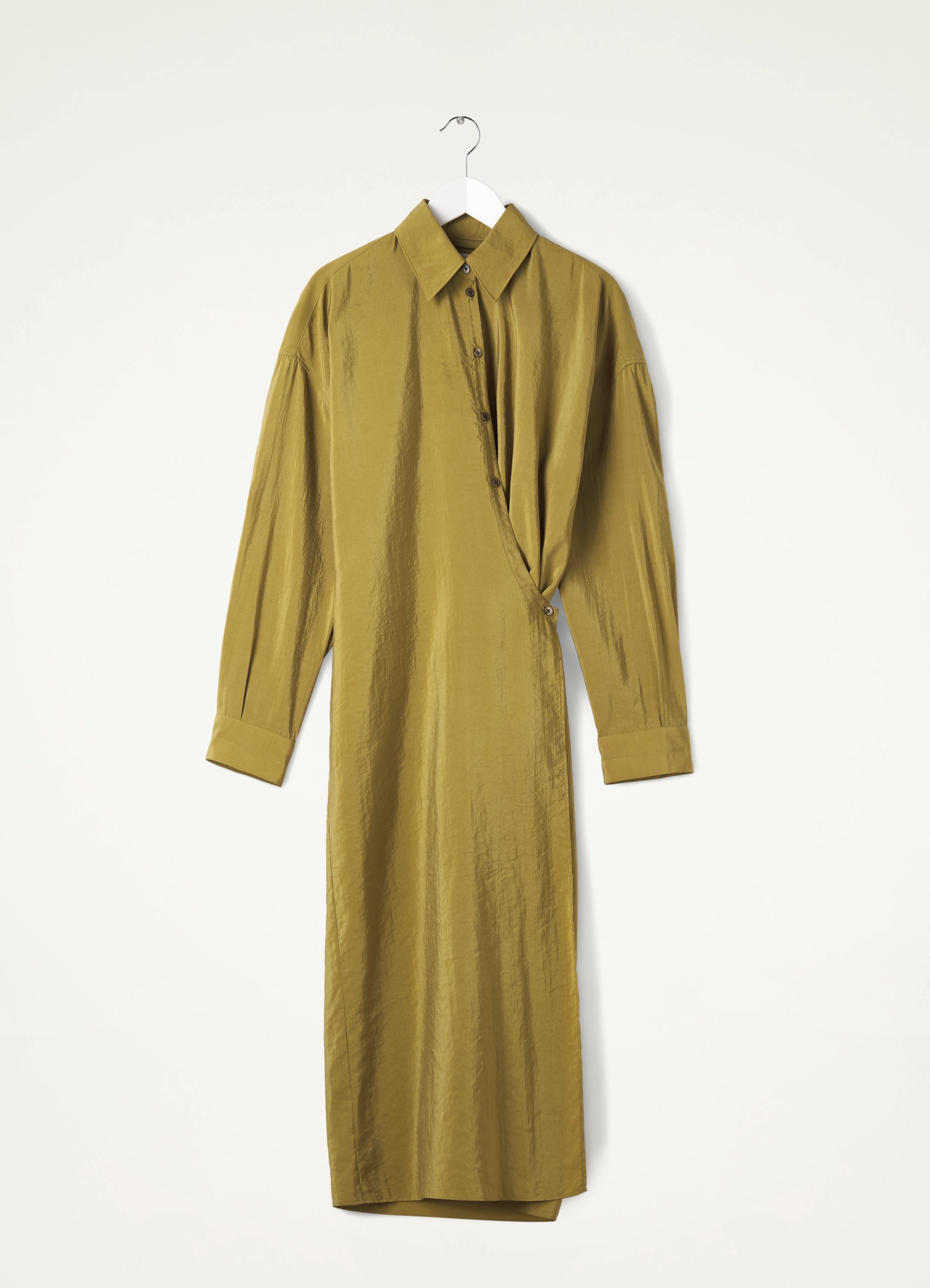 STRAIGHT COLLAR TWISTED DRESS - 1