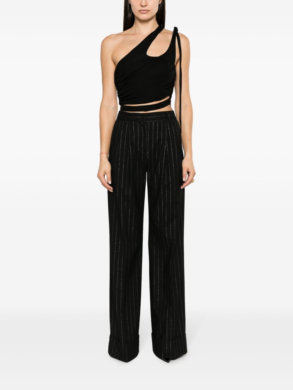 cut-out draped cropped top - 2