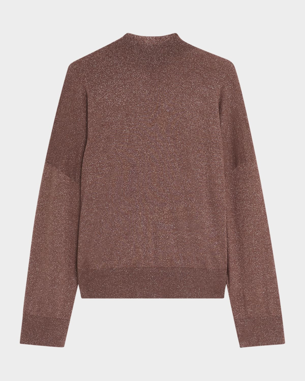 Metallic Cashmere-Silk Mock-Neck Top - 1