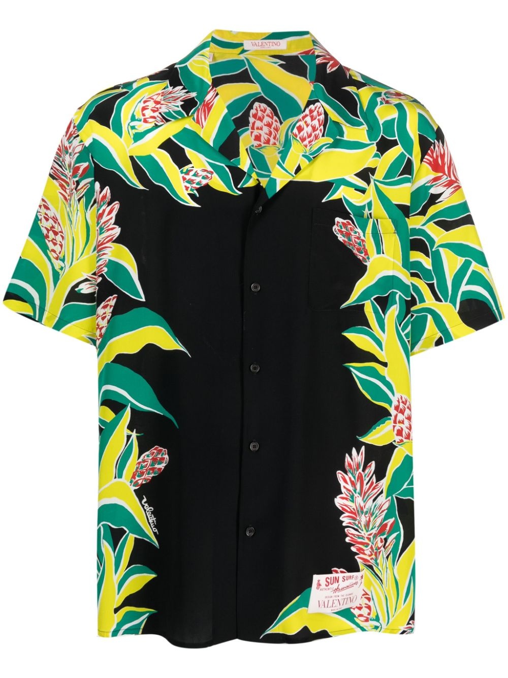 x Sun Surf Volcano-print silk shirt - 1