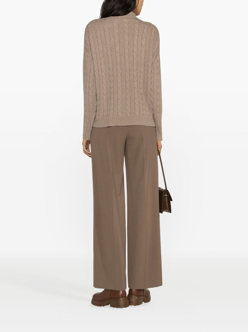 cable-knit wool-blend polo jumper 3
