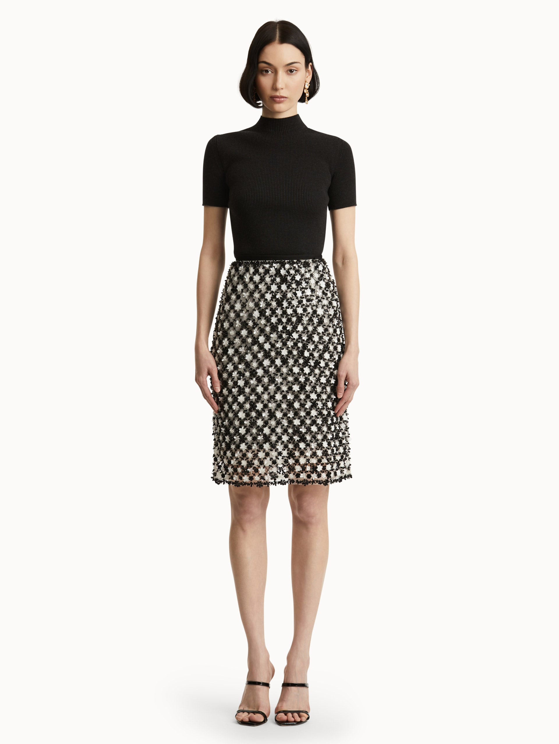 SEQUIN FLORET EMBROIDERED SKIRT - 2