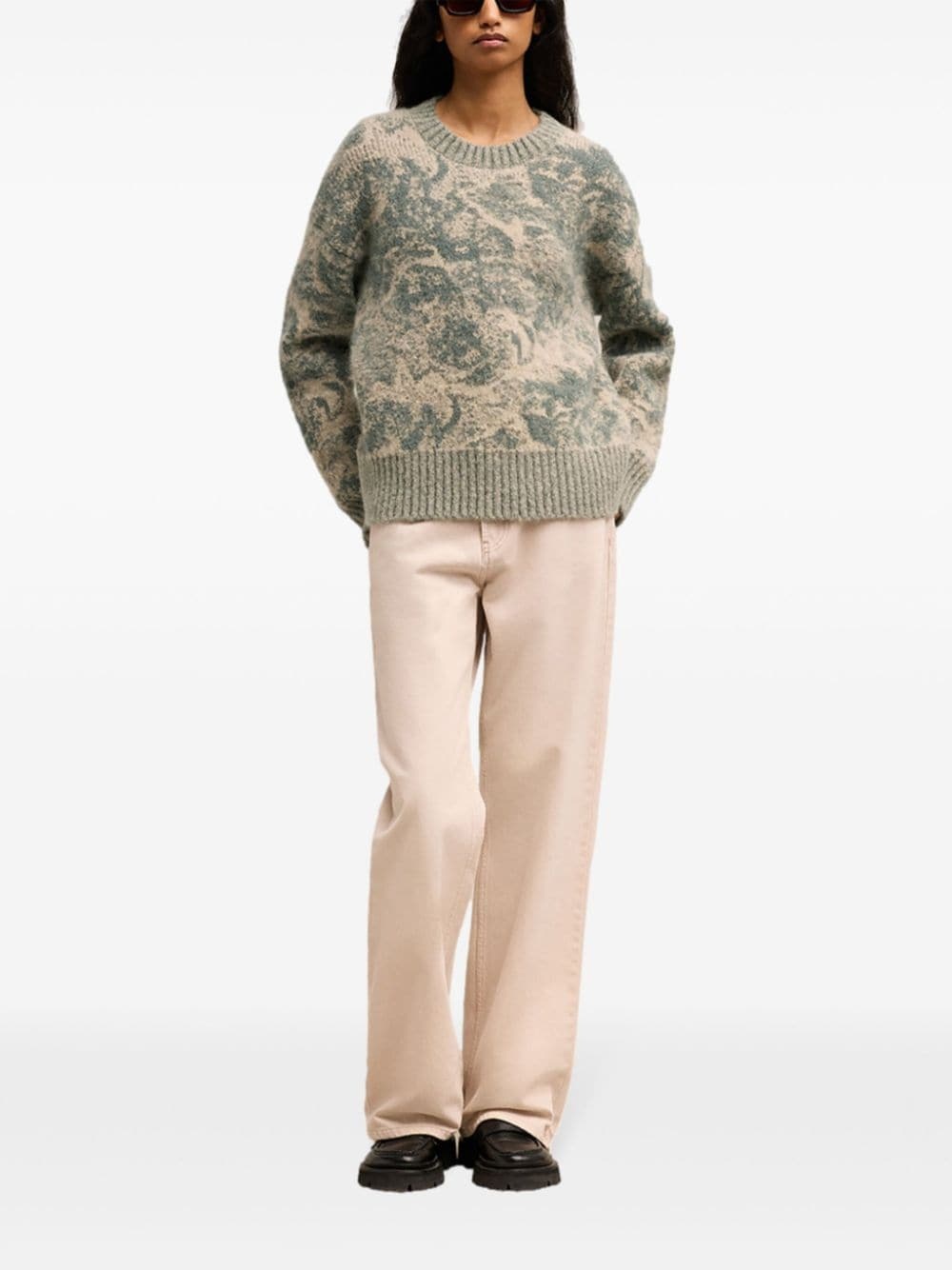 jacquard wool blend jumper - 2