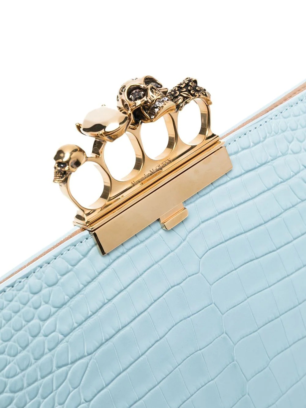 crocodile-effect clutch bag - 4