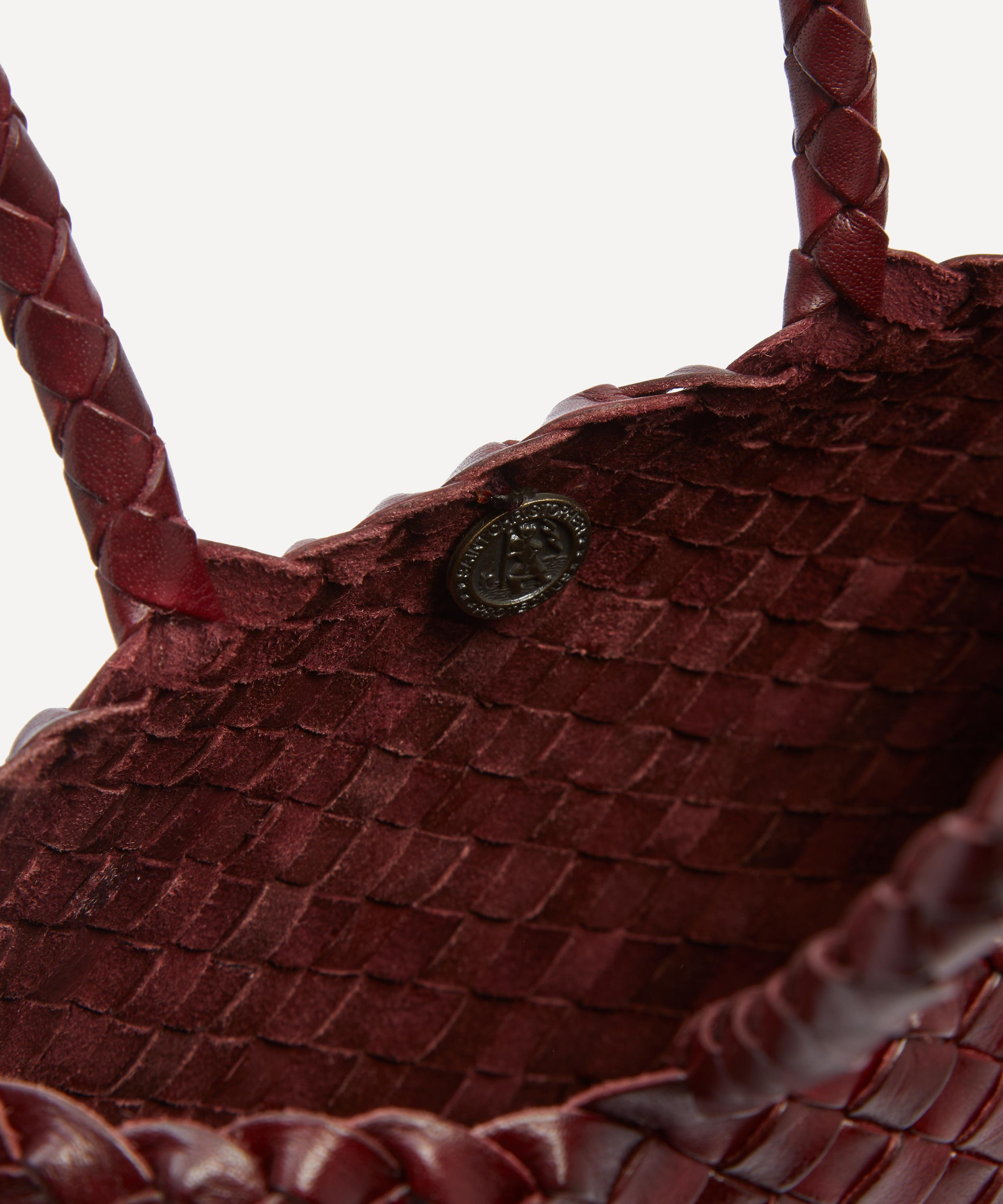 Small Santa Croce Woven Leather Tote Bag - 5