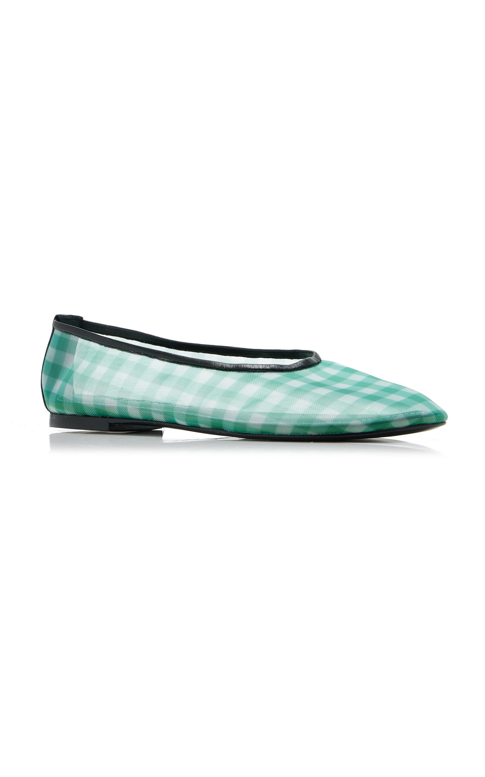 Alba Gingham-Mesh Ballet Flats green - 4