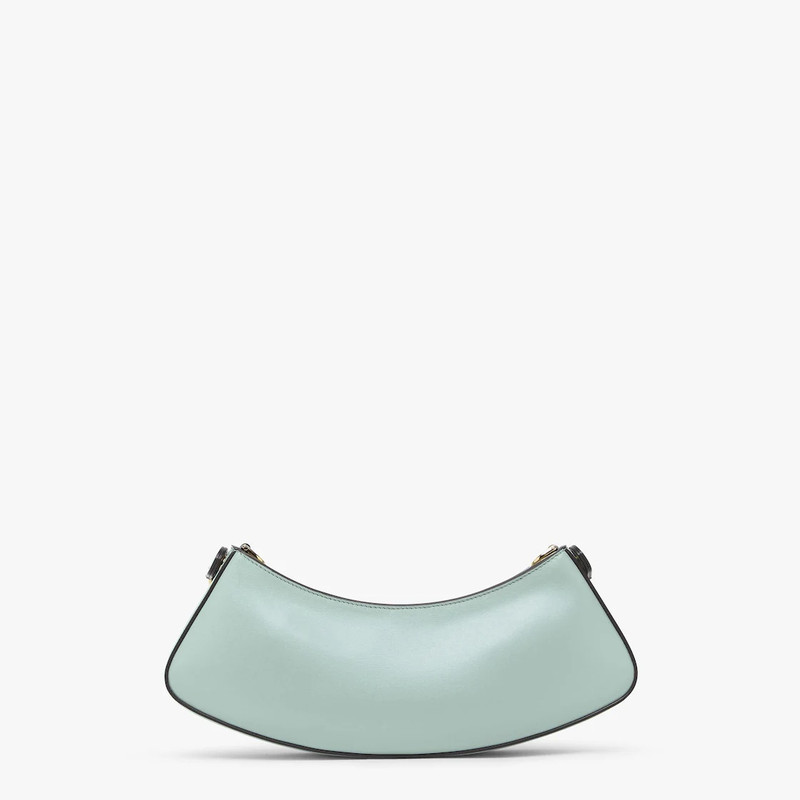 Pouch made of mint green leather with zipper closure, decorated with Fendi Roma lettering in gold-co 4