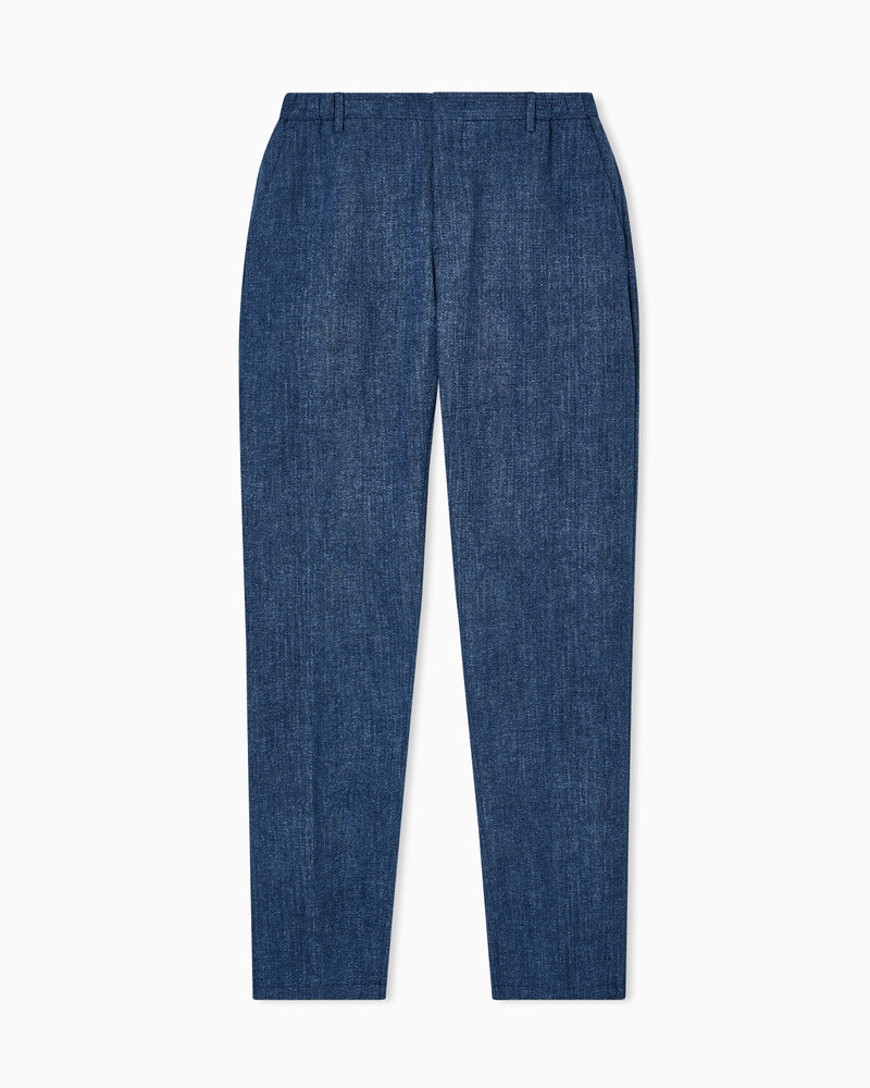 PRINTED SEERSUCKER FABRIC TROUSERS 1