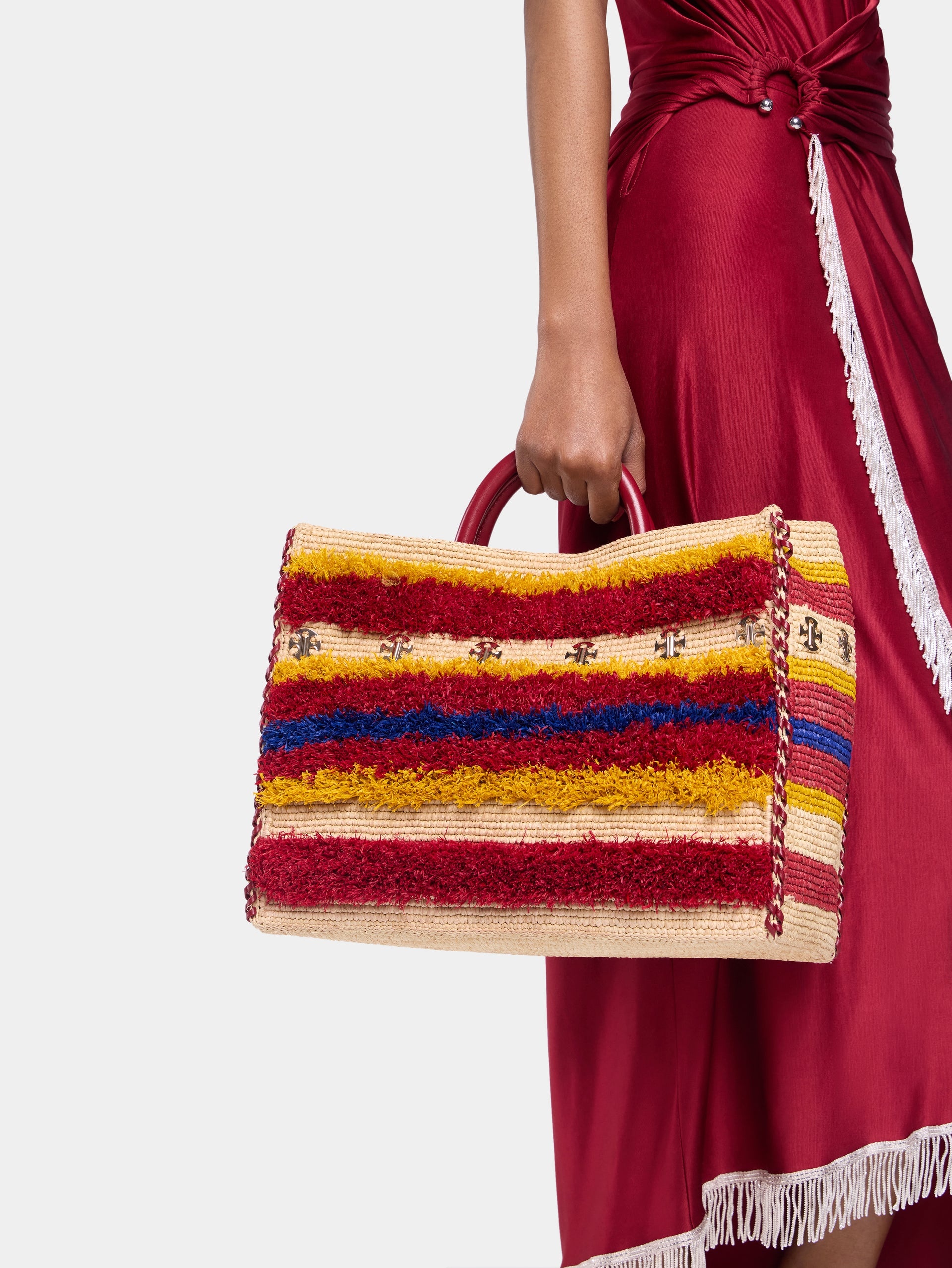 TOTE BAG IN RAFFIA WITH STRAPS - 4