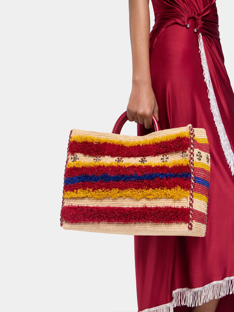 TOTE BAG IN RAFFIA WITH STRAPS 4