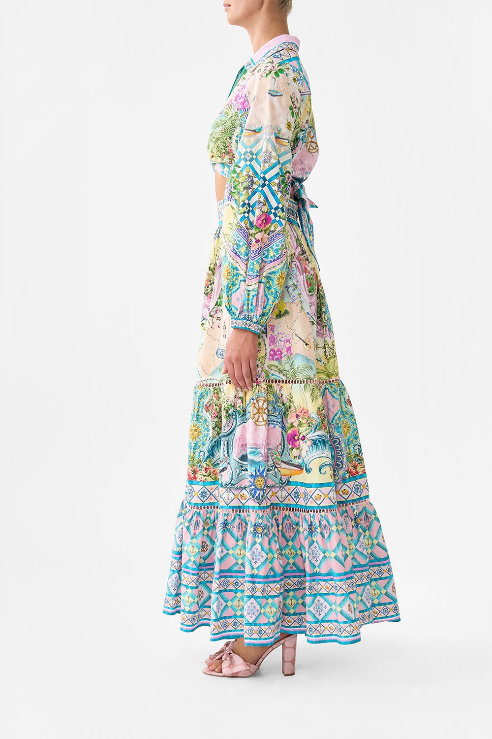 HIGH WAISTED TIERED SKIRT - 4