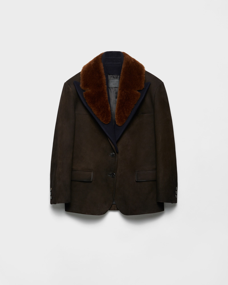 Suede and shearling caban jacket 1