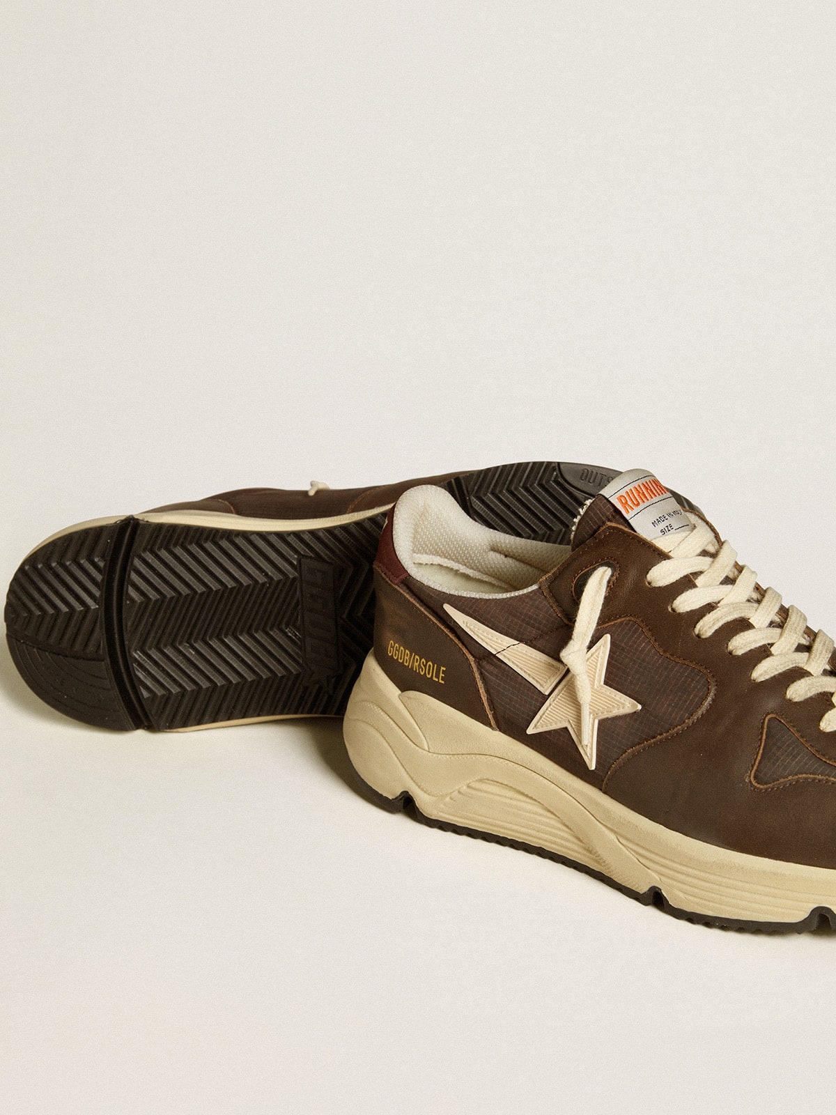 Running Sole in nylon and leather with TPU star and nubuck heel tab - 3