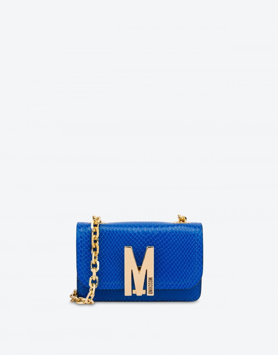 MINI SHOULDER M BAG WITH PYTHON PRINT - 1