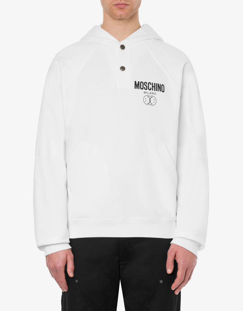 Moschino DOUBLE SMILEY® LOGO HOODED SWEATSHIRT outlook