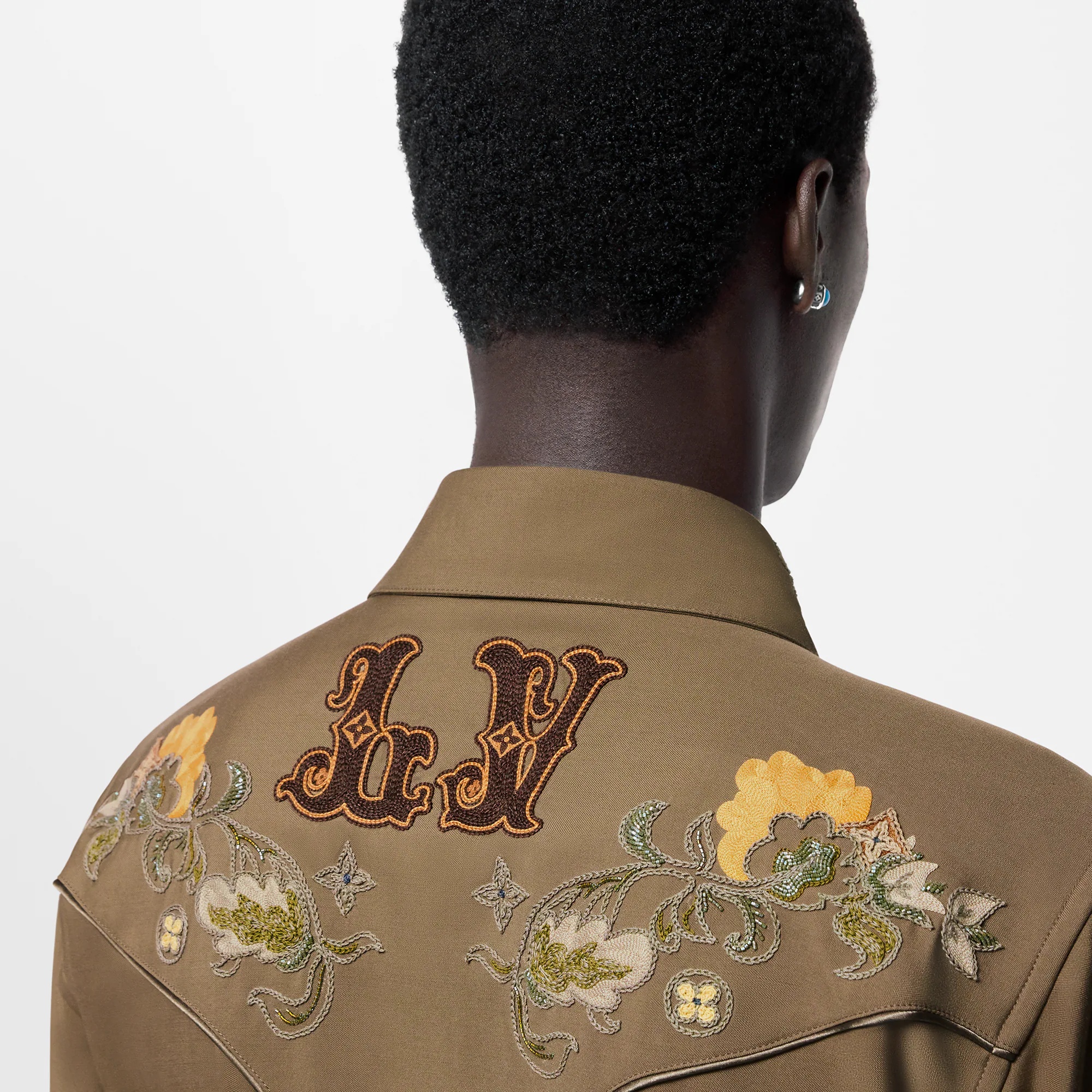 Embroidered Long-Sleeved Wool Shirt - 5